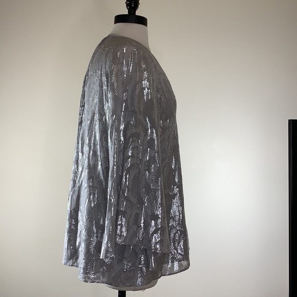 Ariel Metallic Top In Pale Steel/silver size small NWT - Picture 8 of 17